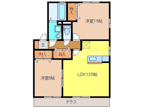 リビングタウン弥生が丘Ｂ棟の物件間取画像